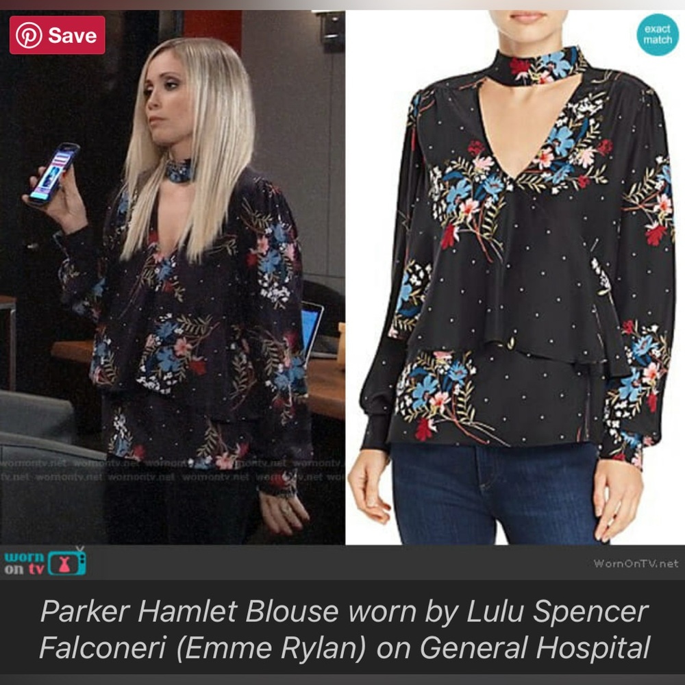 Parker - Silk Floral Choker Neck Blouse